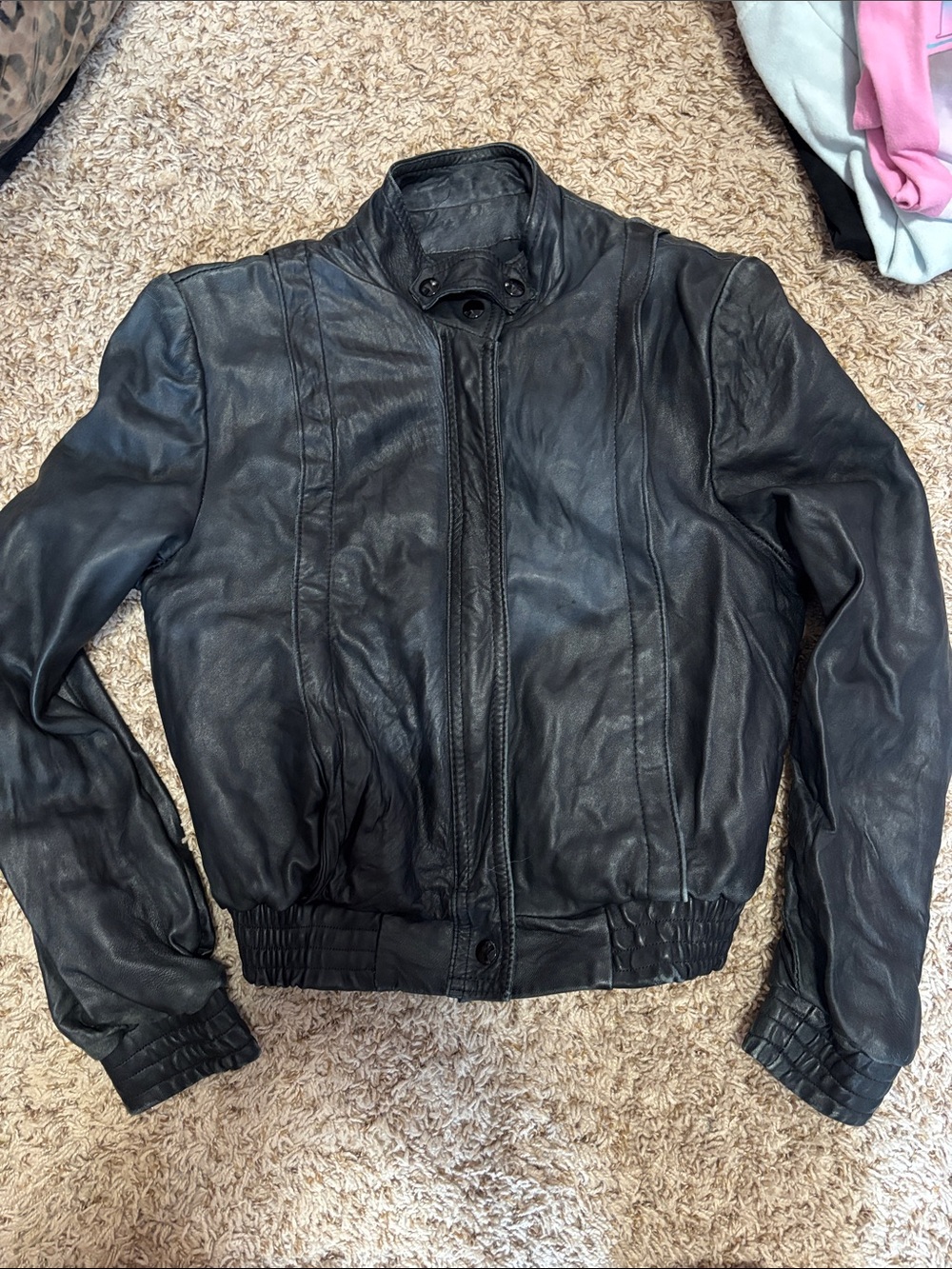 Vintage 1980’s Leather Attic Bomber Jacket